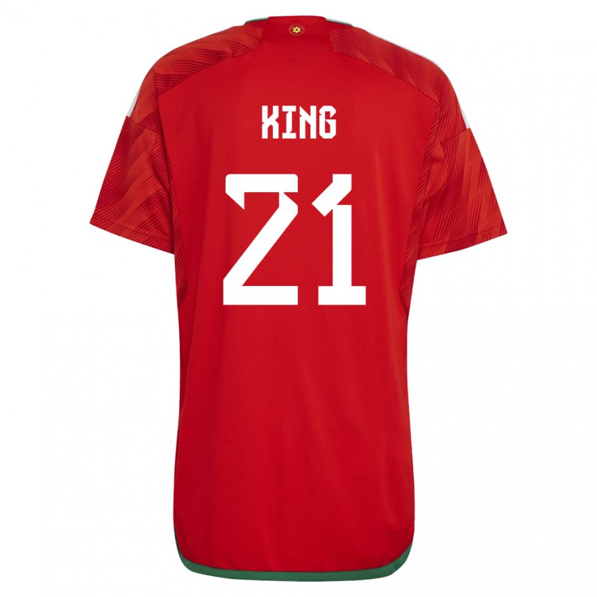 Criança Camisola Galesa Tom King #21 Vermelho Principal 22-24 Camisa Brasil