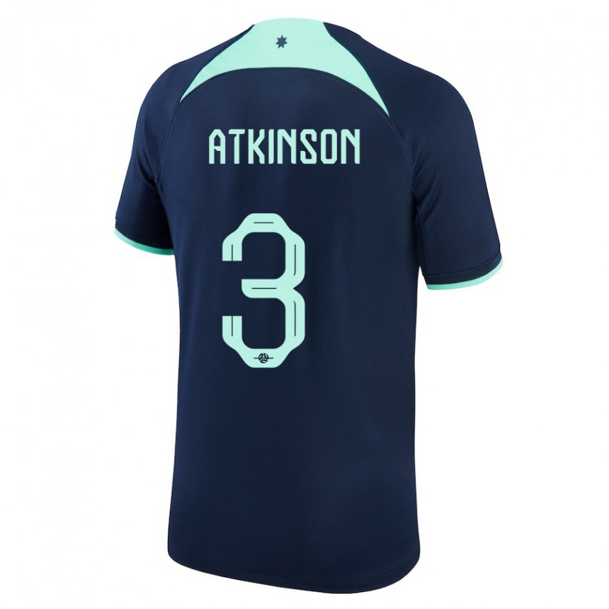 Criança Camisola Australiana Nathaniel Atkinson #3 Azul Escuro Alternativa 22-24 Camisa Brasil
