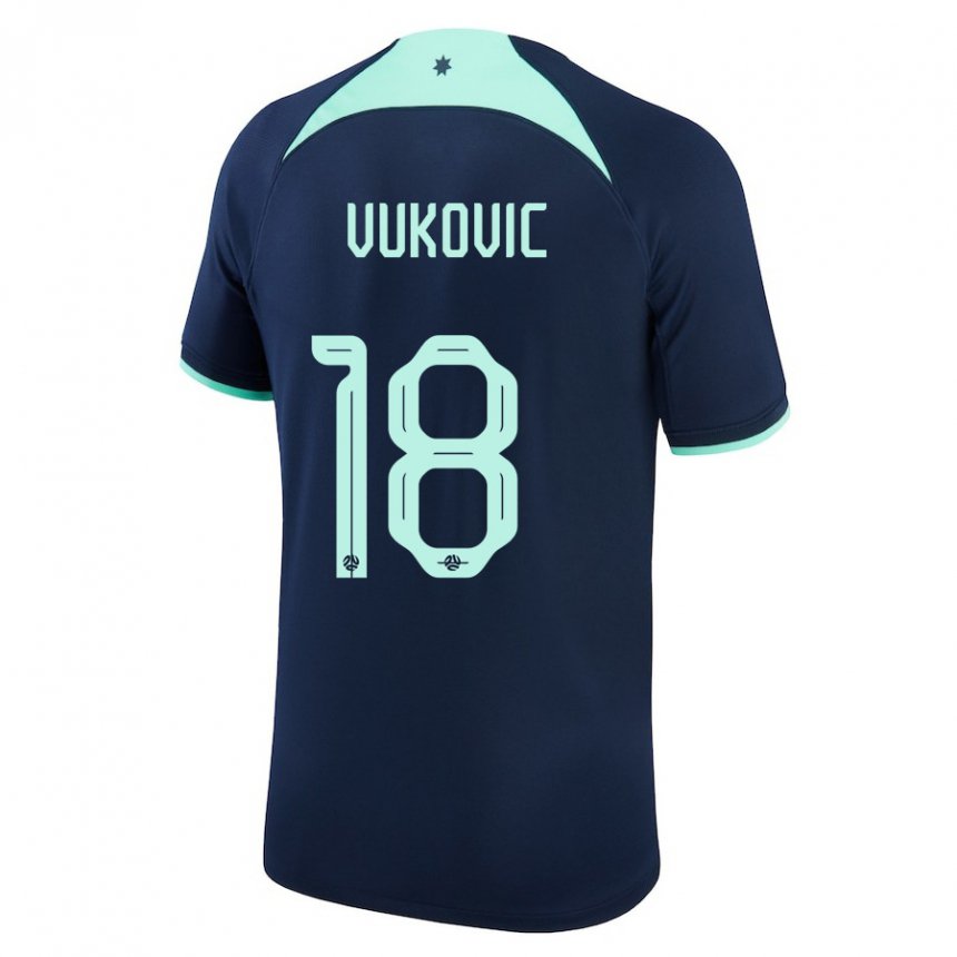 Criança Camisola Australiana Danny Vukovic #18 Azul Escuro Alternativa 22-24 Camisa Brasil