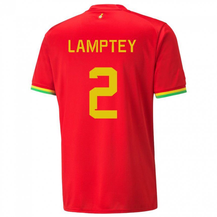 Criança Camisola Ganesa Tariq Lamptey #2 Vermelho Alternativa 22-24 Camisa Brasil