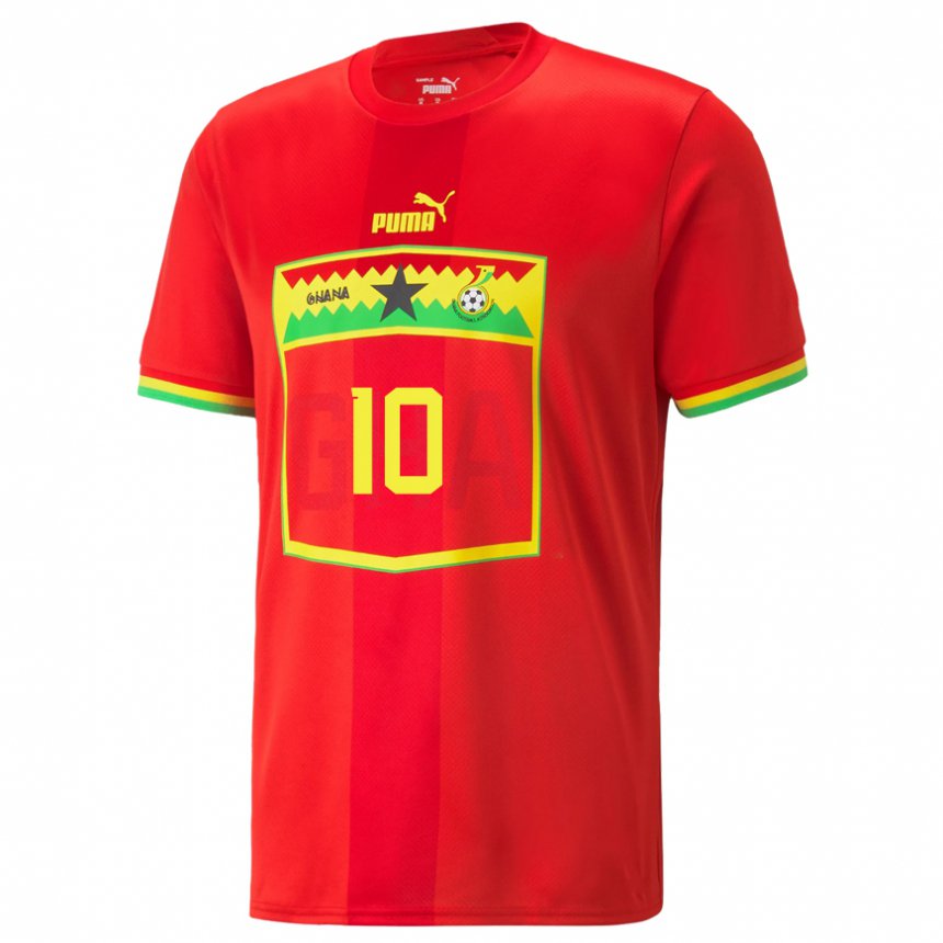 Criança Camisola Ganesa Andre Ayew #10 Vermelho Alternativa 22-24 Camisa Brasil