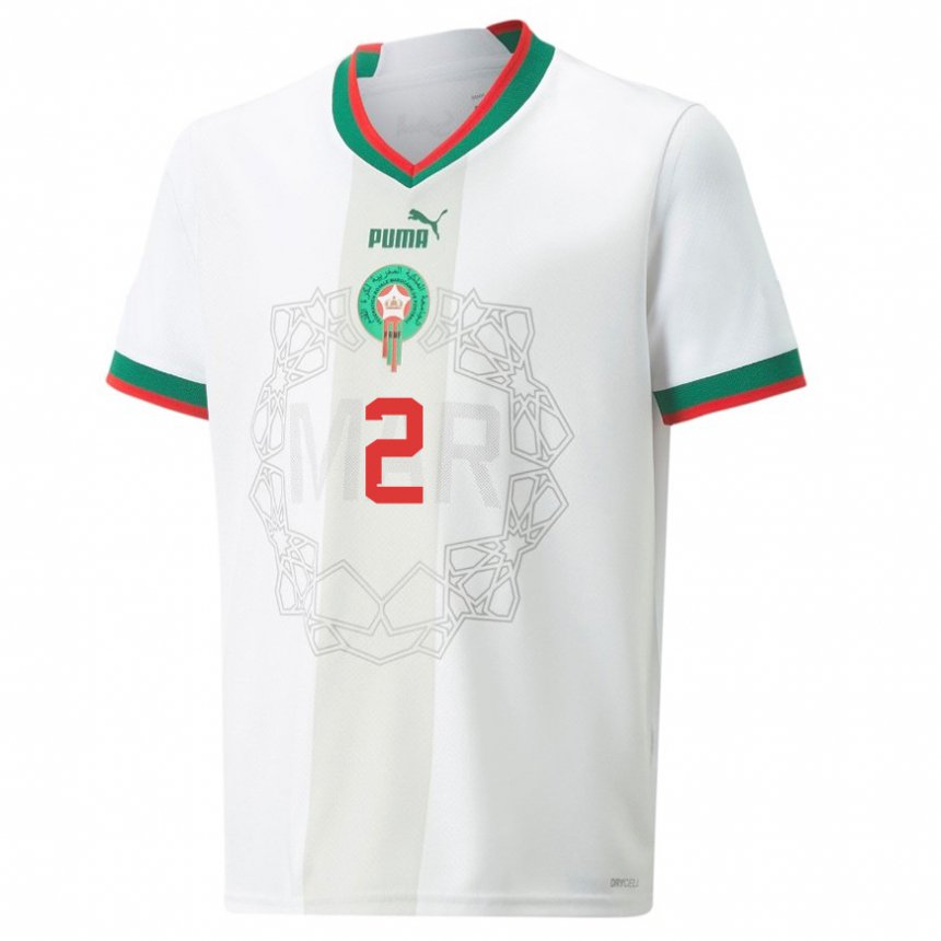 Criança Camisola Marroquina Achraf Hakimi #2 Branco Alternativa 22-24 Camisa Brasil