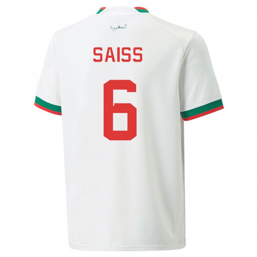 Criança Camisola Marroquina Romain Saiss #6 Branco Alternativa 22-24 Camisa Brasil