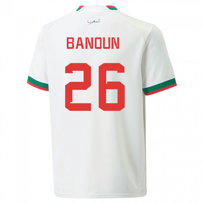 Criança Camisola Marroquina Badr Banoun #26 Branco Alternativa 22-24 Camisa Brasil