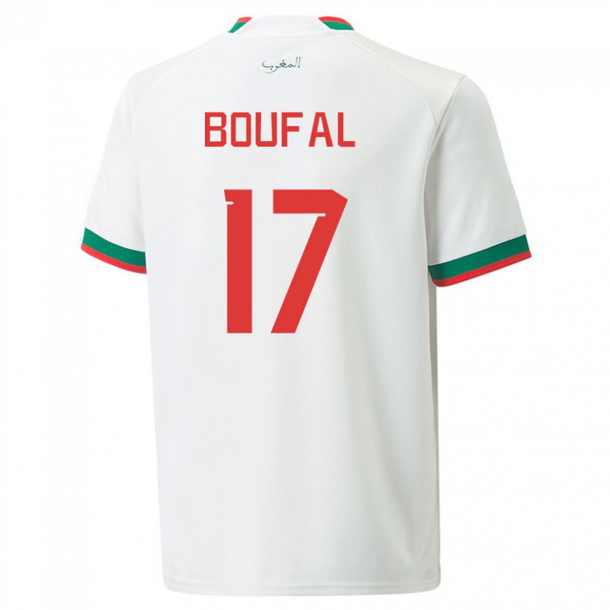 Criança Camisola Marroquina Sofiane Boufal #17 Branco Alternativa 22-24 Camisa Brasil