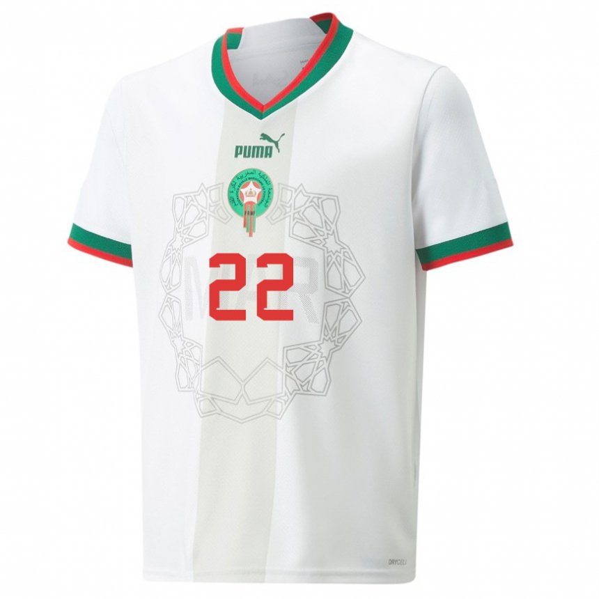 Criança Camisola Marroquina Ahmed Reda Tagnaouti #22 Branco Alternativa 22-24 Camisa Brasil