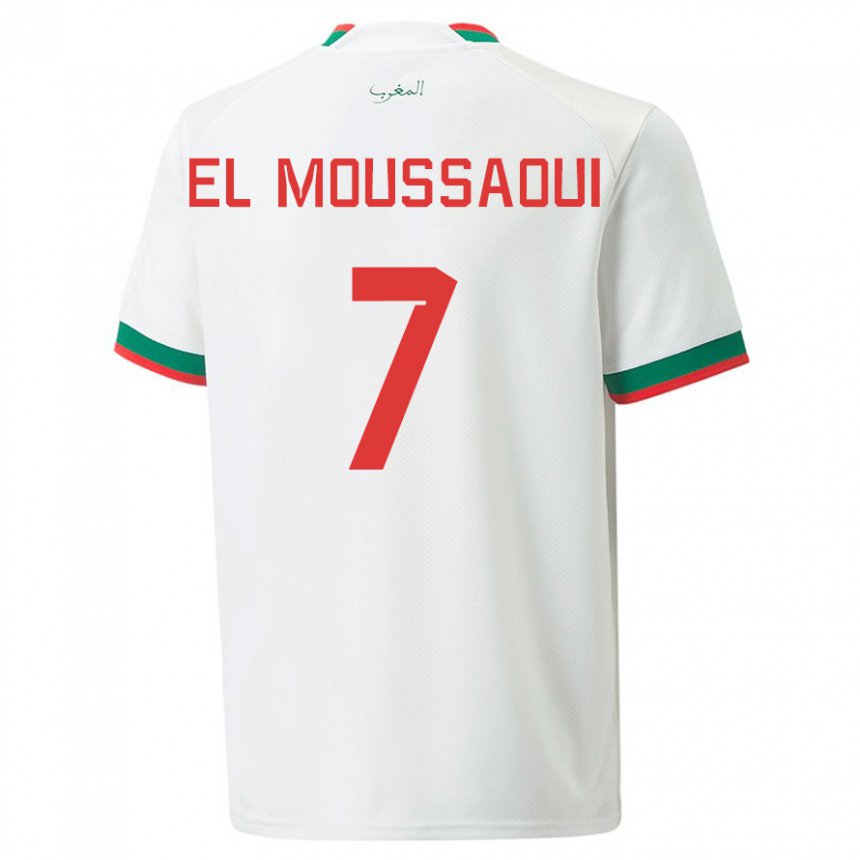 Criança Camisola Marroquina Hamza El Moussaoui #7 Branco Alternativa 22-24 Camisa Brasil