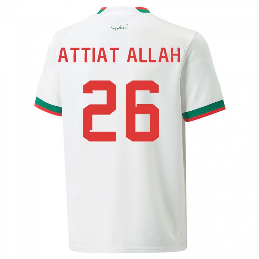 Criança Camisola Marroquina Yahia Attiat-allah #26 Branco Alternativa 22-24 Camisa Brasil