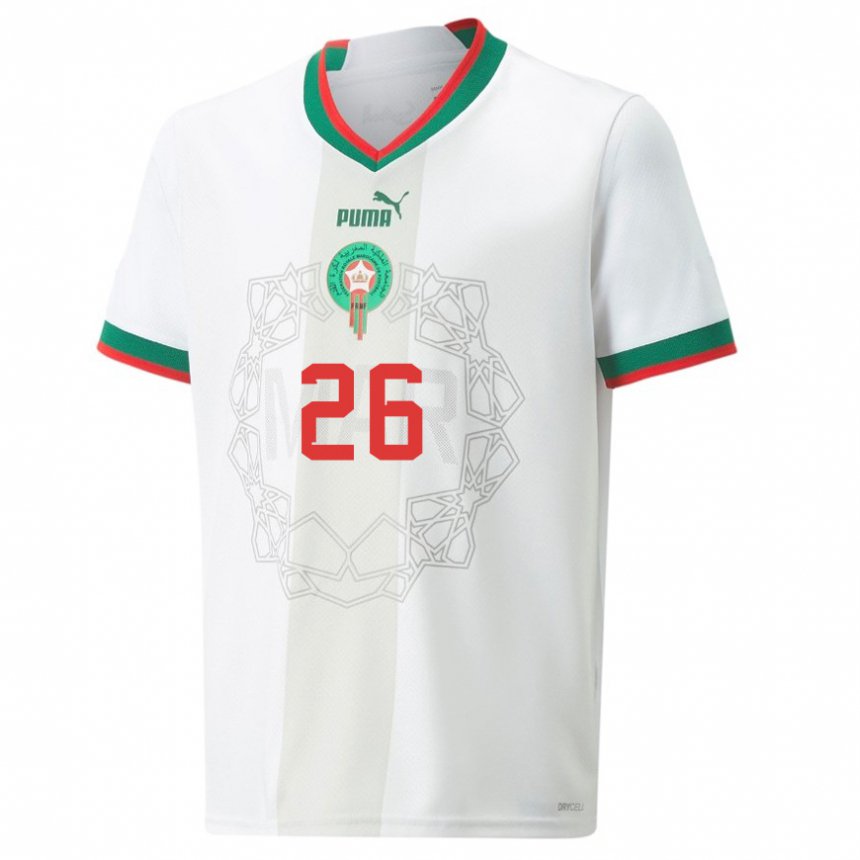 Criança Camisola Marroquina Yahia Attiat-allah #26 Branco Alternativa 22-24 Camisa Brasil