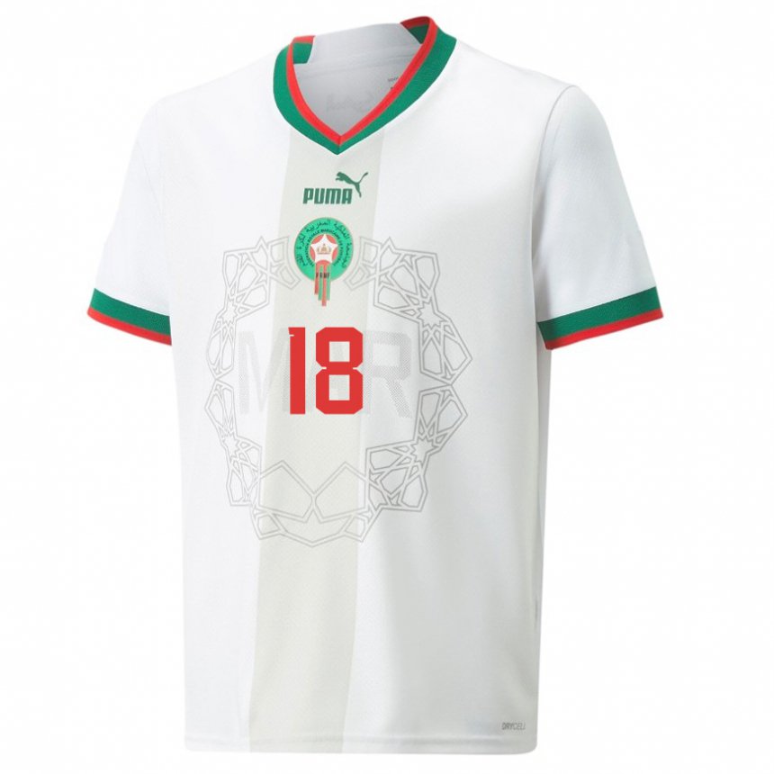 Criança Camisola Marroquina Amine Harit #18 Branco Alternativa 22-24 Camisa Brasil