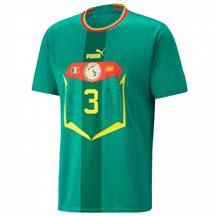 Criança Camisola Senegalesa Kalidou Koulibaly #3 Verde Alternativa 22-24 Camisa Brasil