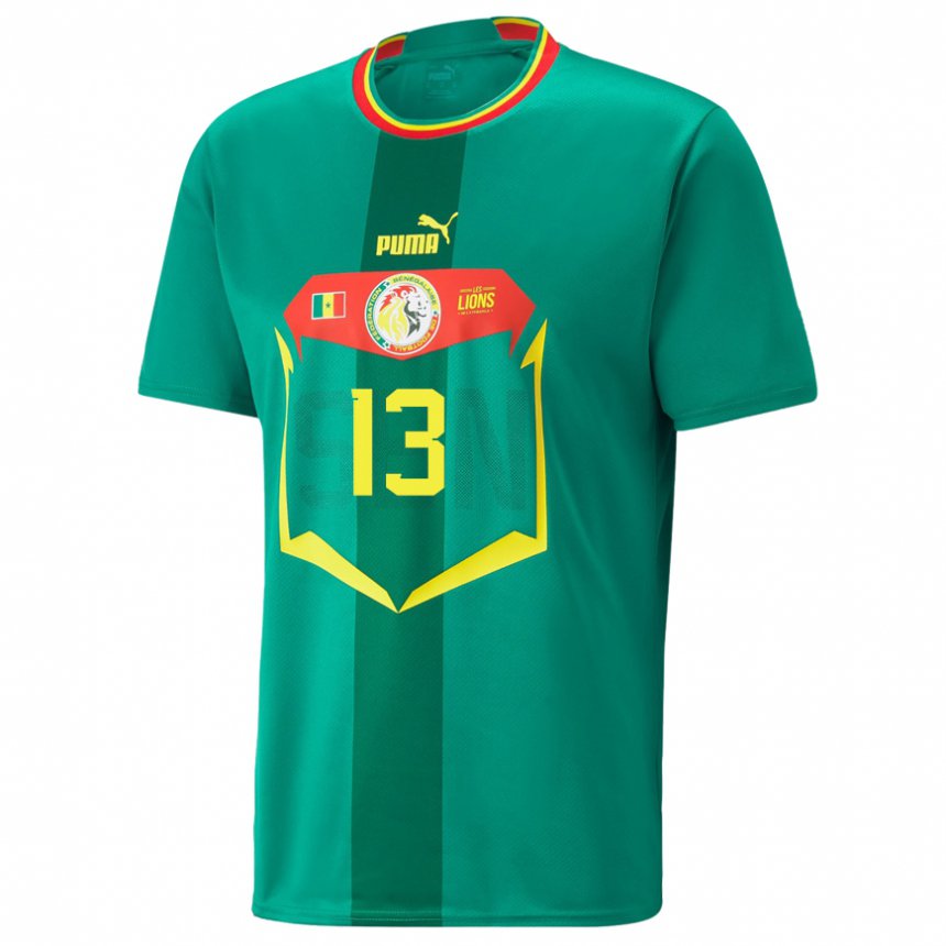 Criança Camisola Senegalesa Ismail Jakobs #13 Verde Alternativa 22-24 Camisa Brasil