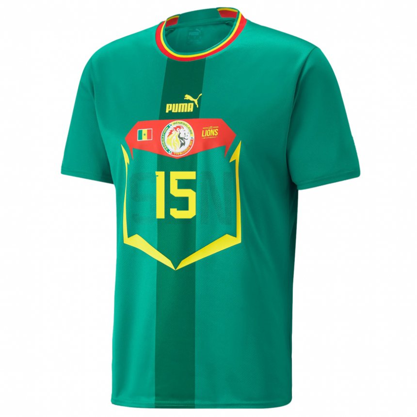 Criança Camisola Senegalesa Krepin Diatta #15 Verde Alternativa 22-24 Camisa Brasil