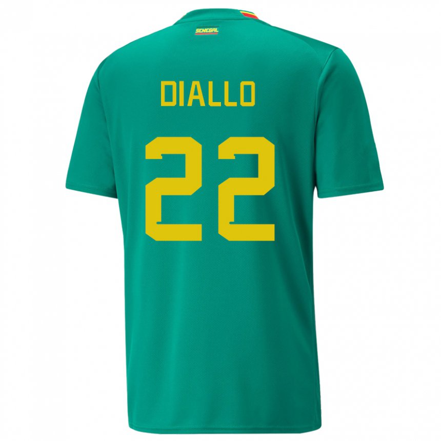 Criança Camisola Senegalesa Abdou Diallo #22 Verde Alternativa 22-24 Camisa Brasil