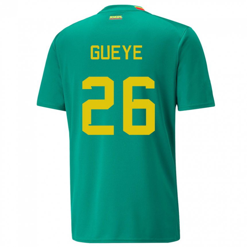 Criança Camisola Senegalesa Pape Gueye #26 Verde Alternativa 22-24 Camisa Brasil