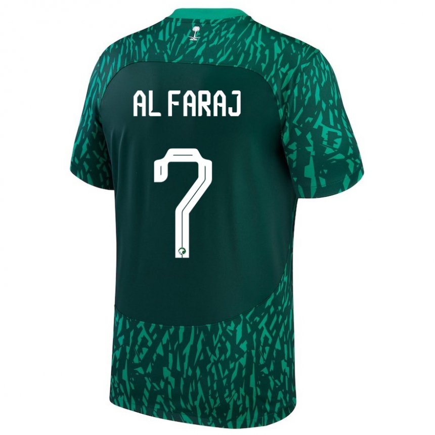 Criança Camisola Saudita Salman Al Faraj #7 Verde Escuro Alternativa 22-24 Camisa Brasil
