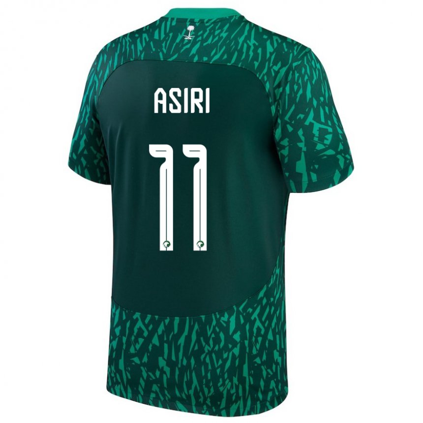 Criança Camisola Saudita Haitham Asiri #11 Verde Escuro Alternativa 22-24 Camisa Brasil