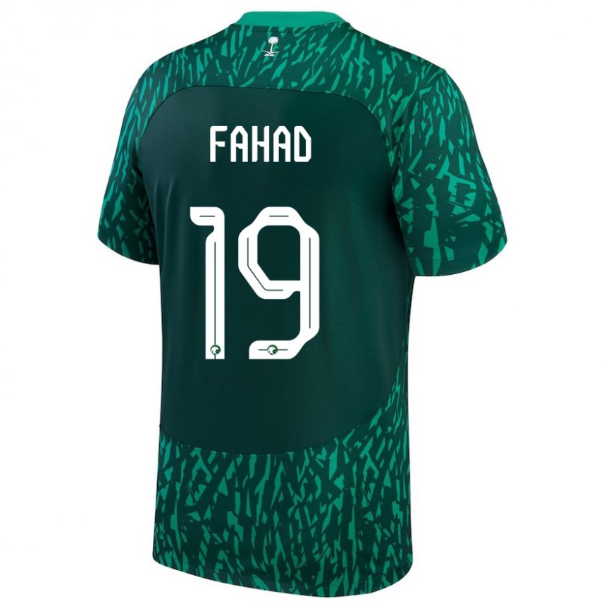 Criança Camisola Saudita Fahad Al Muwallad #19 Verde Escuro Alternativa 22-24 Camisa Brasil