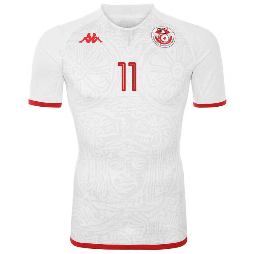 Criança Camisola Tunisiana Taha Yassine Khenissi #11 Branco Alternativa 22-24 Camisa Brasil