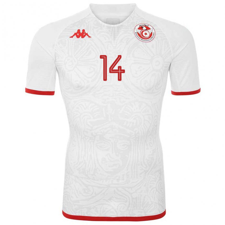 Criança Camisola Tunisiana Hannibal Mejbri #14 Branco Alternativa 22-24 Camisa Brasil