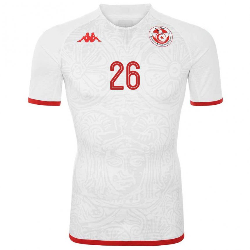 Criança Camisola Tunisiana Chaim El Djebali #26 Branco Alternativa 22-24 Camisa Brasil