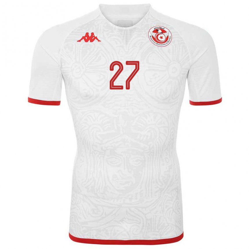 Criança Camisola Tunisiana Issam Jebali #27 Branco Alternativa 22-24 Camisa Brasil