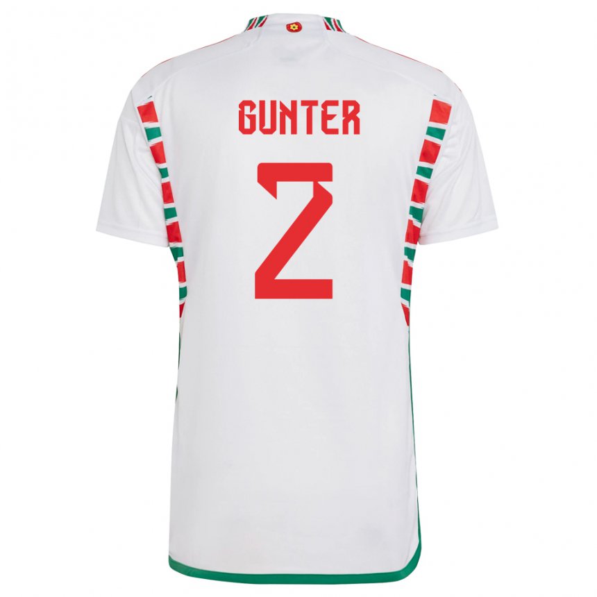 Criança Camisola Galesa Chris Gunter #2 Branco Alternativa 22-24 Camisa Brasil