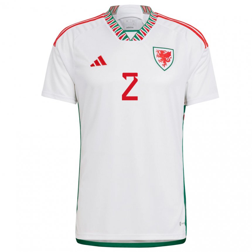 Criança Camisola Galesa Chris Gunter #2 Branco Alternativa 22-24 Camisa Brasil