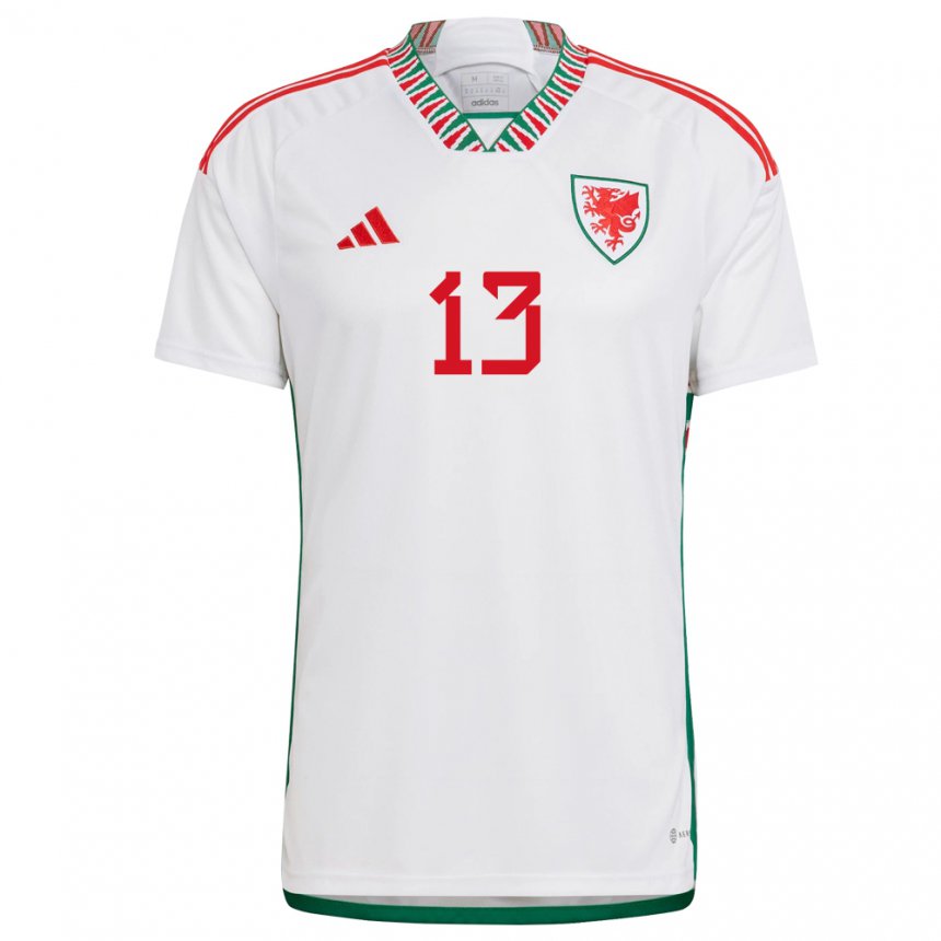 Criança Camisola Galesa Kieffer Moore #13 Branco Alternativa 22-24 Camisa Brasil