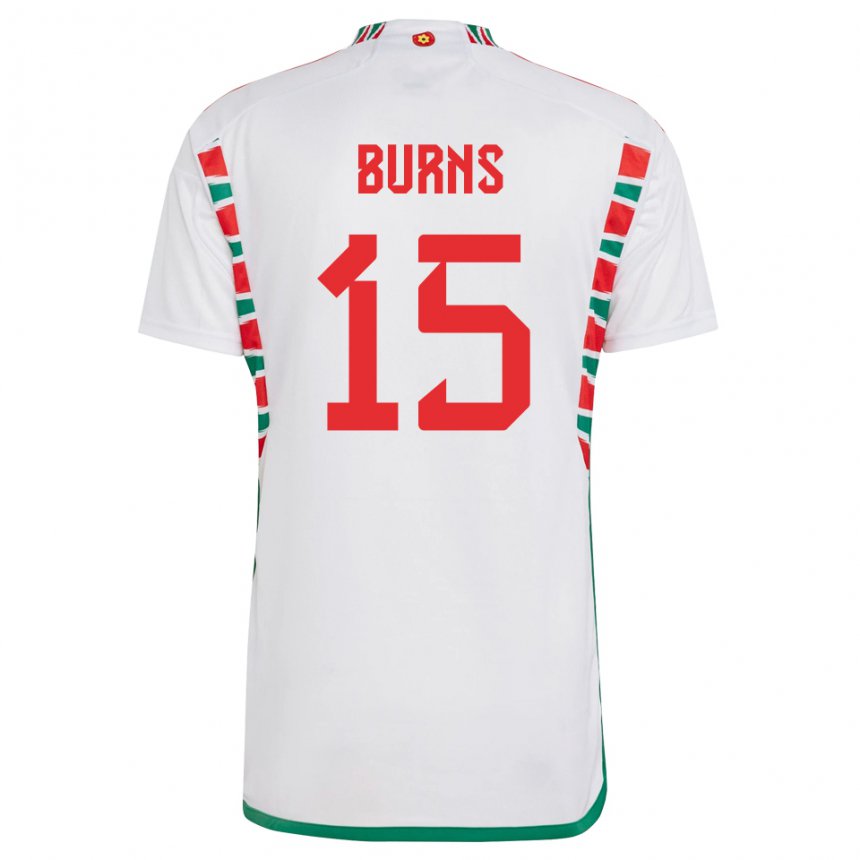 Criança Camisola Galesa Wes Burns #15 Branco Alternativa 22-24 Camisa Brasil