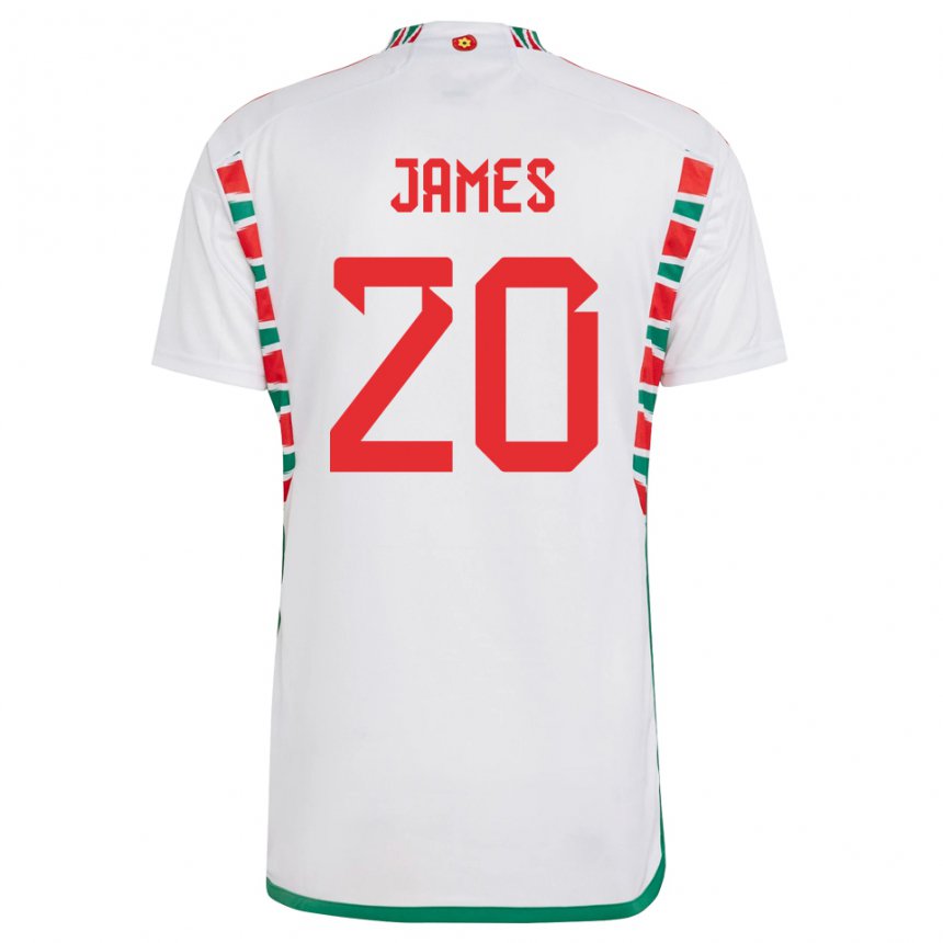Criança Camisola Galesa Daniel James #20 Branco Alternativa 22-24 Camisa Brasil