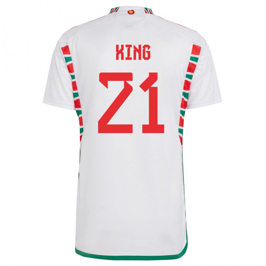 Criança Camisola Galesa Tom King #21 Branco Alternativa 22-24 Camisa Brasil