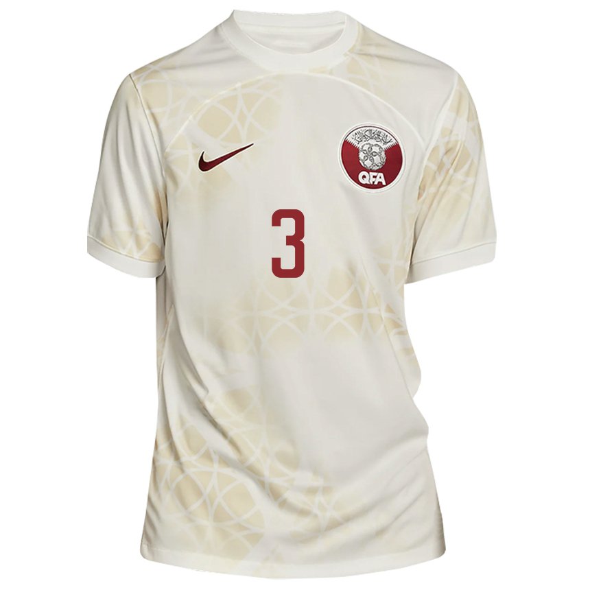 Criança Camisola Catari Abdelkarim Hassan #3 Bege Dourado Alternativa 22-24 Camisa Brasil