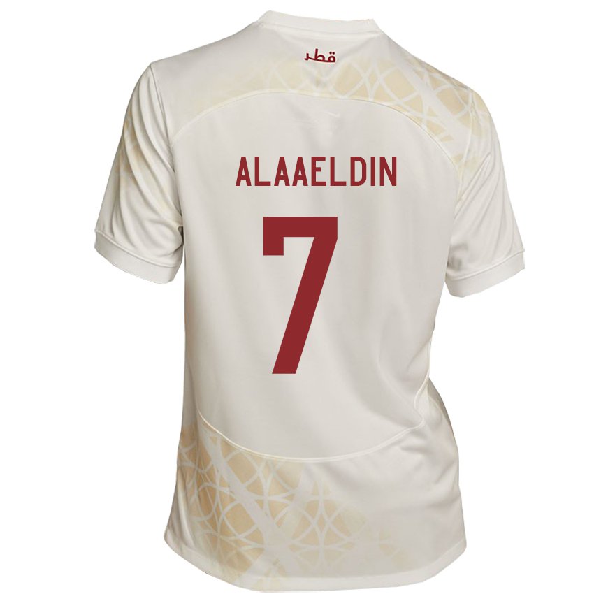 Criança Camisola Catari Ahmed Alaaeldin #7 Bege Dourado Alternativa 22-24 Camisa Brasil