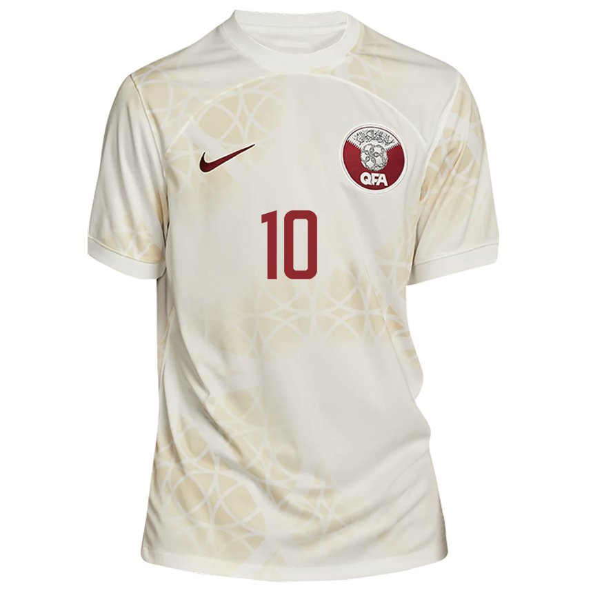 Criança Camisola Catari Hasan Al Haydos #10 Bege Dourado Alternativa 22-24 Camisa Brasil