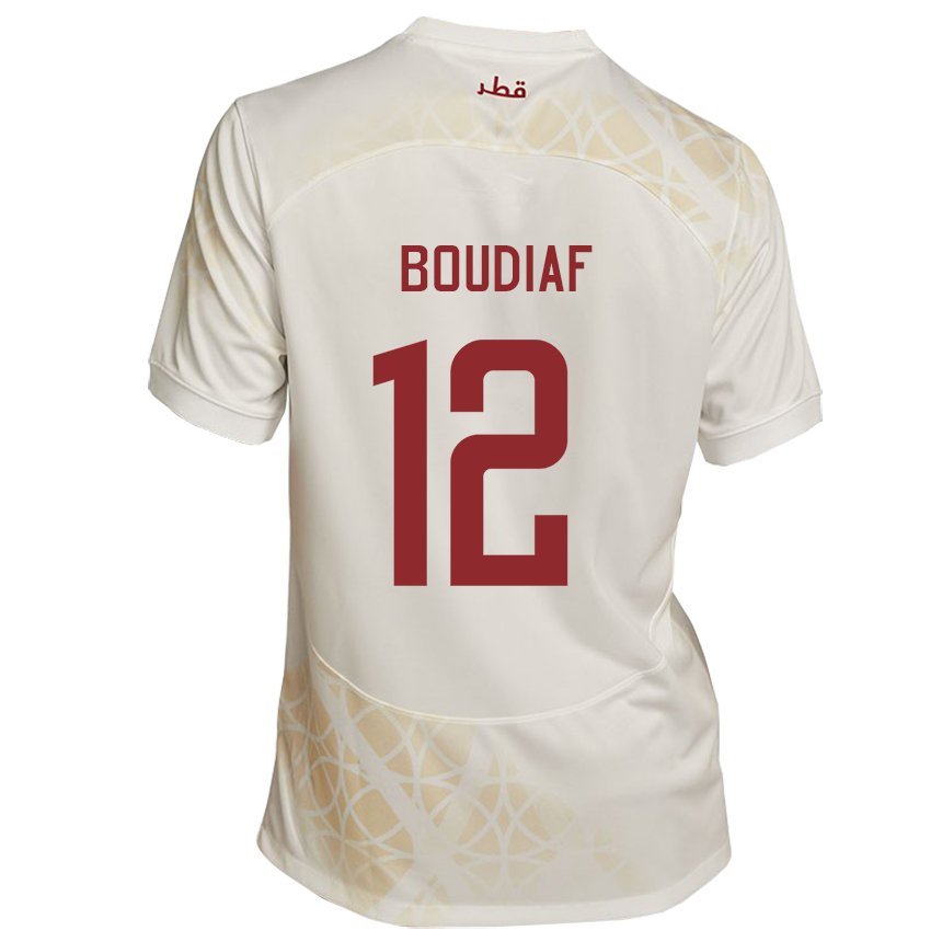 Criança Camisola Catari Karim Boudiaf #12 Bege Dourado Alternativa 22-24 Camisa Brasil