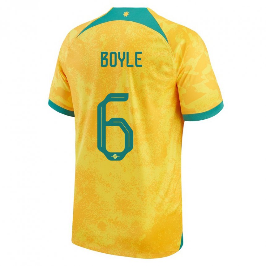 Homem Camisola Australiana Martin Boyle #6 Dourado Principal 22-24 Camisa Brasil