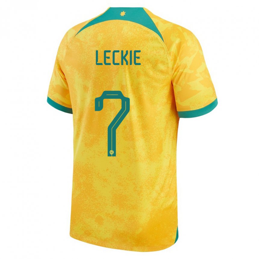 Homem Camisola Australiana Mathew Leckie #7 Dourado Principal 22-24 Camisa Brasil