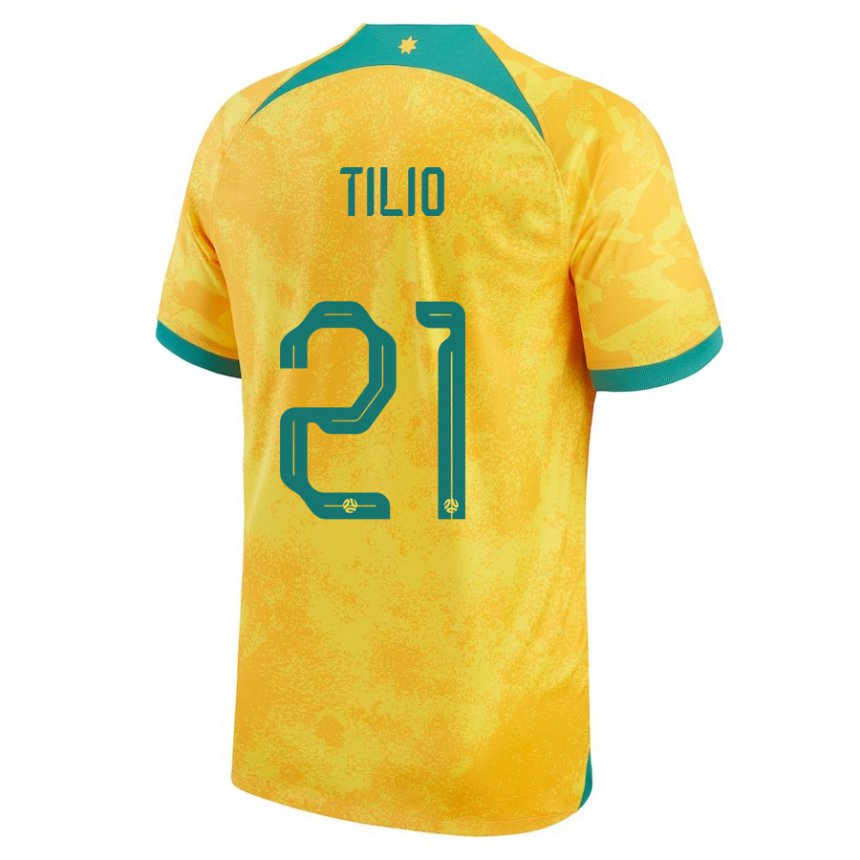 Homem Camisola Australiana Marco Tilio #21 Dourado Principal 22-24 Camisa Brasil