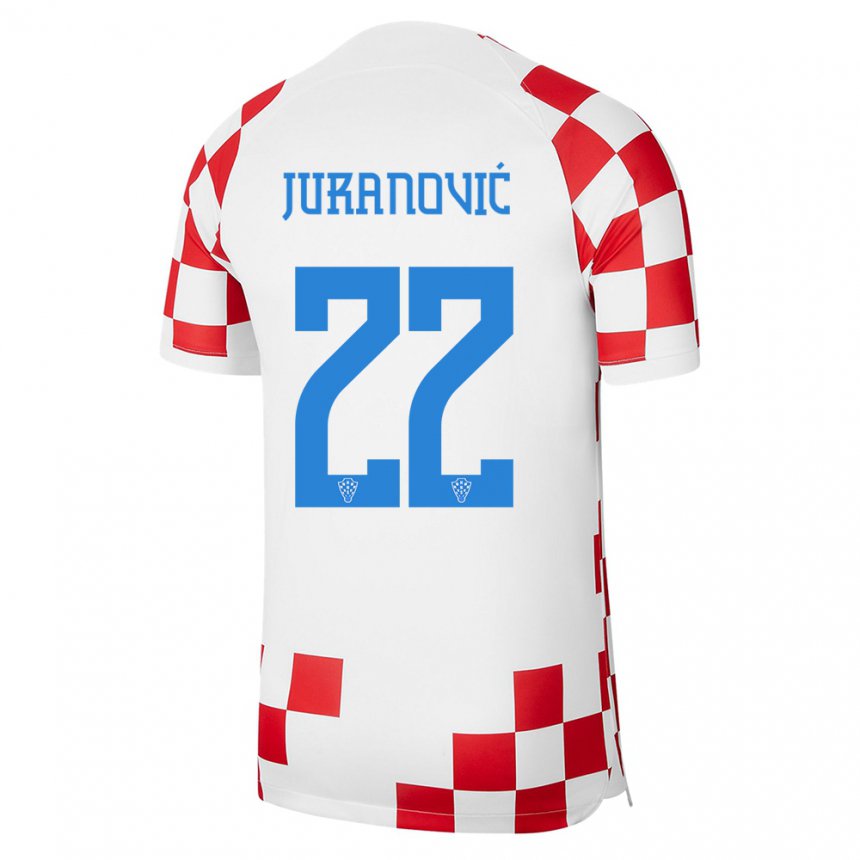 Homem Camisola Croata Josip Juranovic #22 Vermelho Branco Principal 22-24  Camisa Brasil