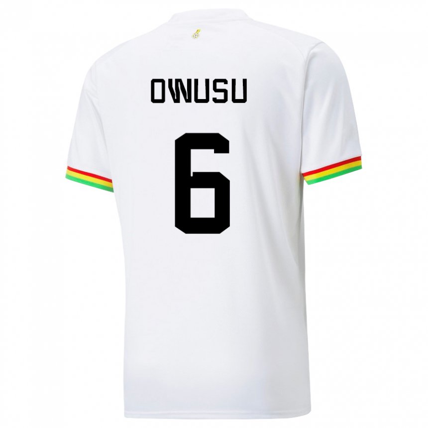 Homem Camisola Ganesa Elisha Owusu #6 Branco Principal 22-24 Camisa Brasil