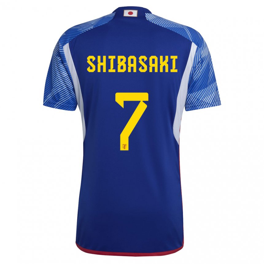 Homem Camisola Japonesa Gaku Shibasaki #7 Azul Real Principal 22-24 Camisa Brasil