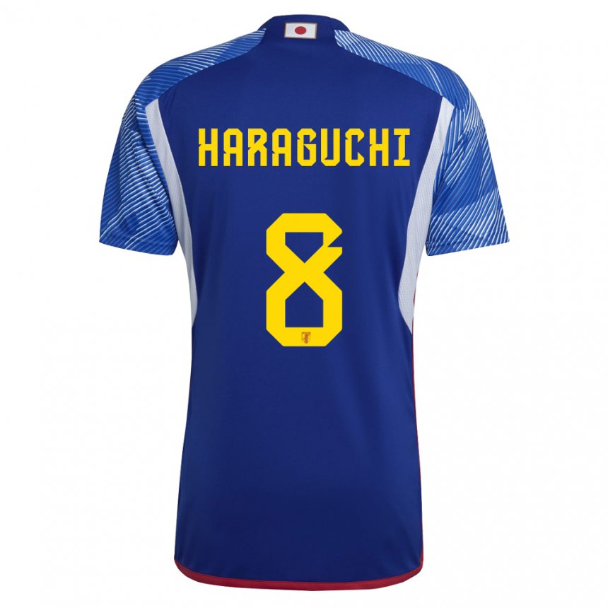 Homem Camisola Japonesa Genki Haraguchi #8 Azul Real Principal 22-24 Camisa Brasil