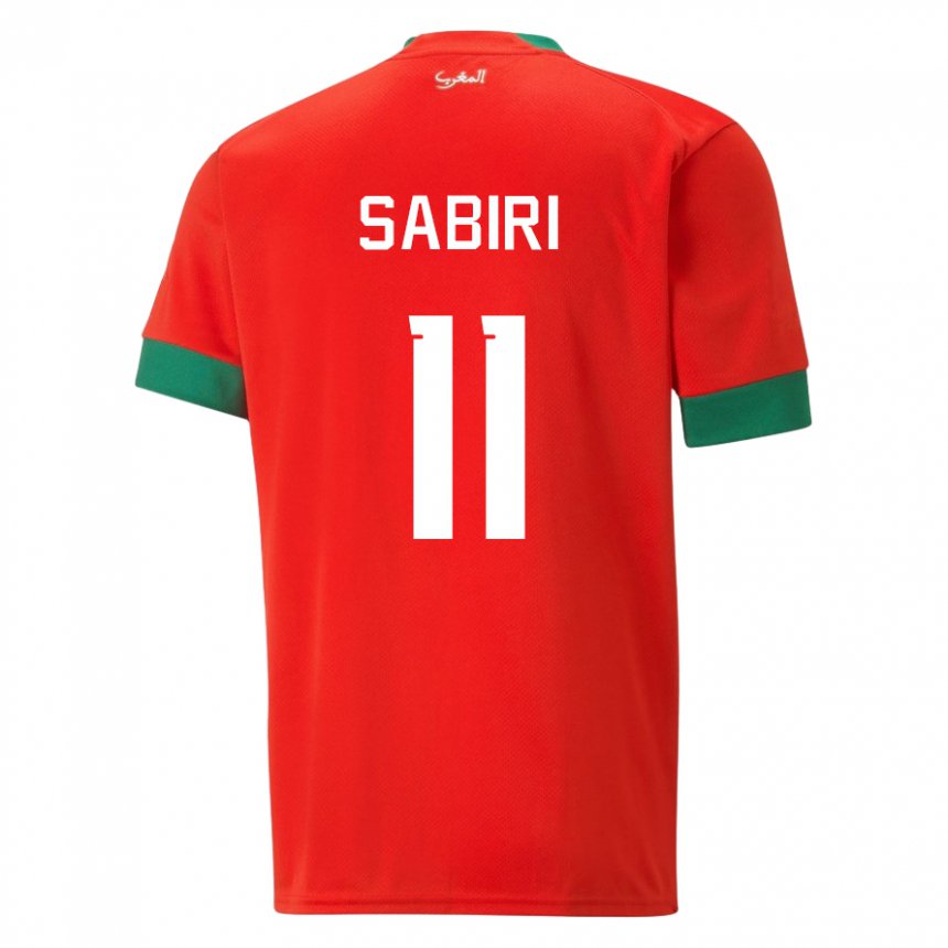 Homem Camisola Marroquina Abdelhamid Sabiri #11 Vermelho Principal 22-24 Camisa Brasil