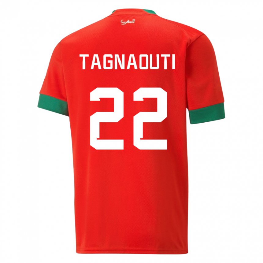 Homem Camisola Marroquina Ahmed Reda Tagnaouti #22 Vermelho Principal 22-24 Camisa Brasil