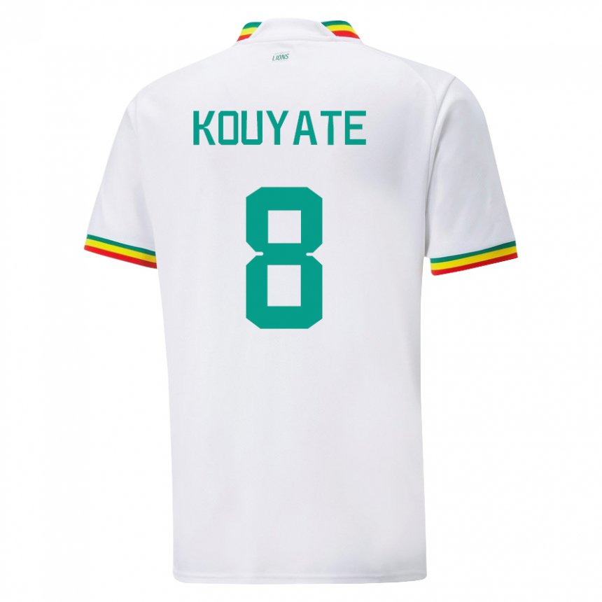 Homem Camisola Senegalesa Cheikhou Kouyate #8 Branco Principal 22-24 Camisa Brasil