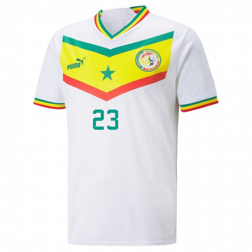 Homem Camisola Senegalesa Alfred Gomis #23 Branco Principal 22-24 Camisa Brasil