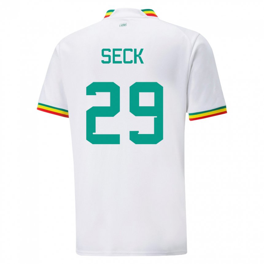 Homem Camisola Senegalesa Demba Seck #29 Branco Principal 22-24 Camisa Brasil