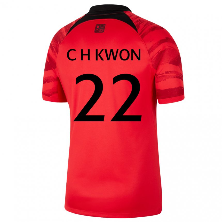 Homem Camisola Sul‑coreana Chang-hoon Kwon #22 Vermelho Preto Principal 22-24 Camisa Brasil