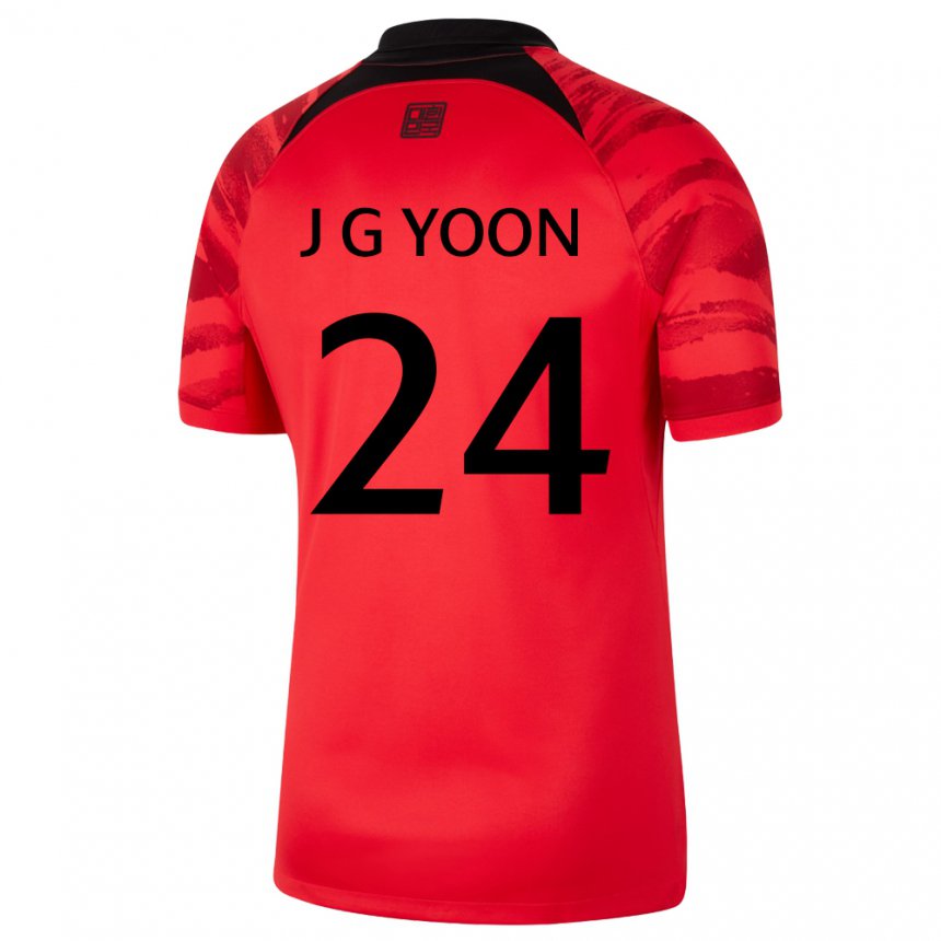 Homem Camisola Sul‑coreana Jong-gyu Yoon #24 Vermelho Preto Principal 22-24 Camisa Brasil